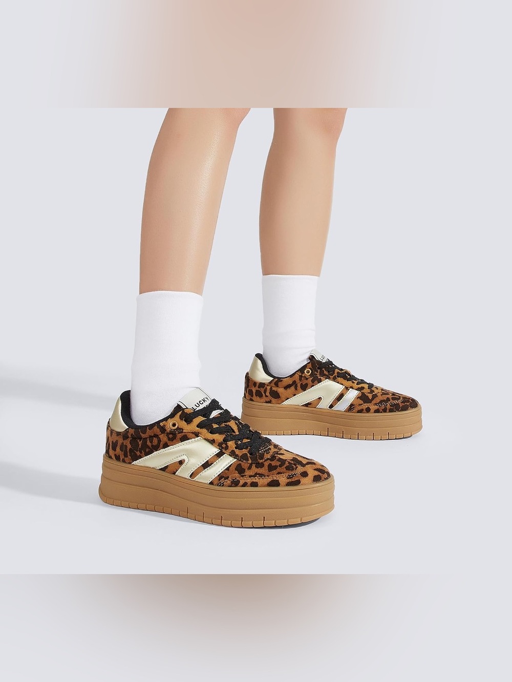 Lucky Step Leopard Platform Sneakers Sz 7 BNWOB - Picture 10 of 11